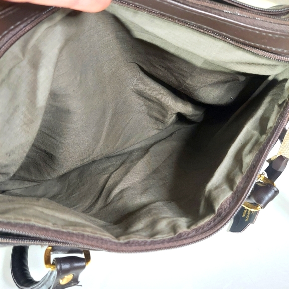 Brown Leather Patchwork Satchel Hand Bag - Picture 11 of 15